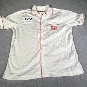 Field & Stream Shirt Men Medium White Lodge Co Dry Fly Saloon Bozeman MT Bowling